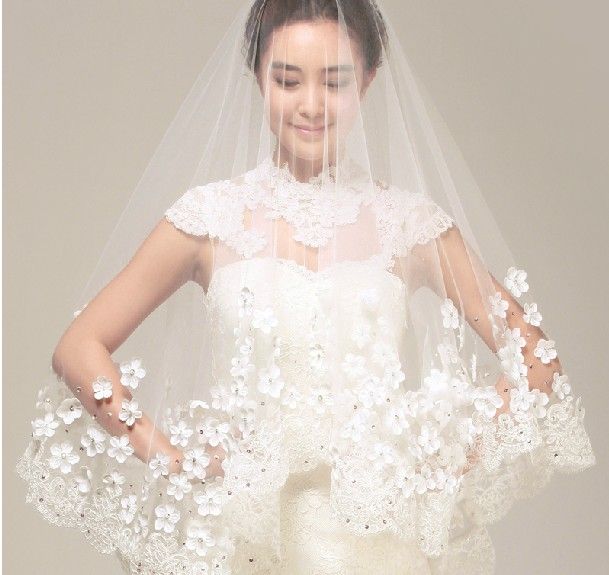 European Style New Folwer Lace Wedding Bridal Veils