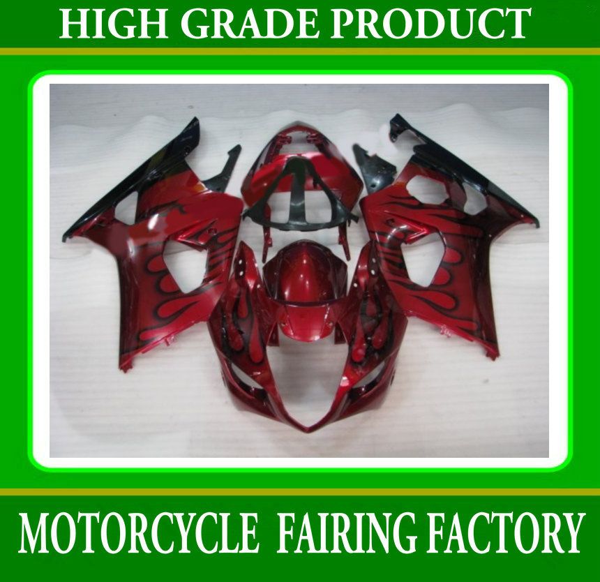 SUZUKI GSXR1000 03 04 GSXR 1000 2003 2004 K3 PERAKTİK KITİĞİ İÇİN RED VÜCUT AŞAĞIDAKİ BLACK ALACAKLARI