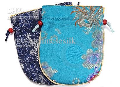 Chinese Silk Drawstring Bags Jewelry The sponge sandwich upscale Storage Pouches 50pcs/lot Free