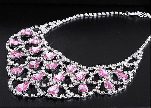 2023 New Luxury Surround Set with 3 Clareidon Square Pink Diamond Collar  Necklace for Women's Elegant Style - AliExpress