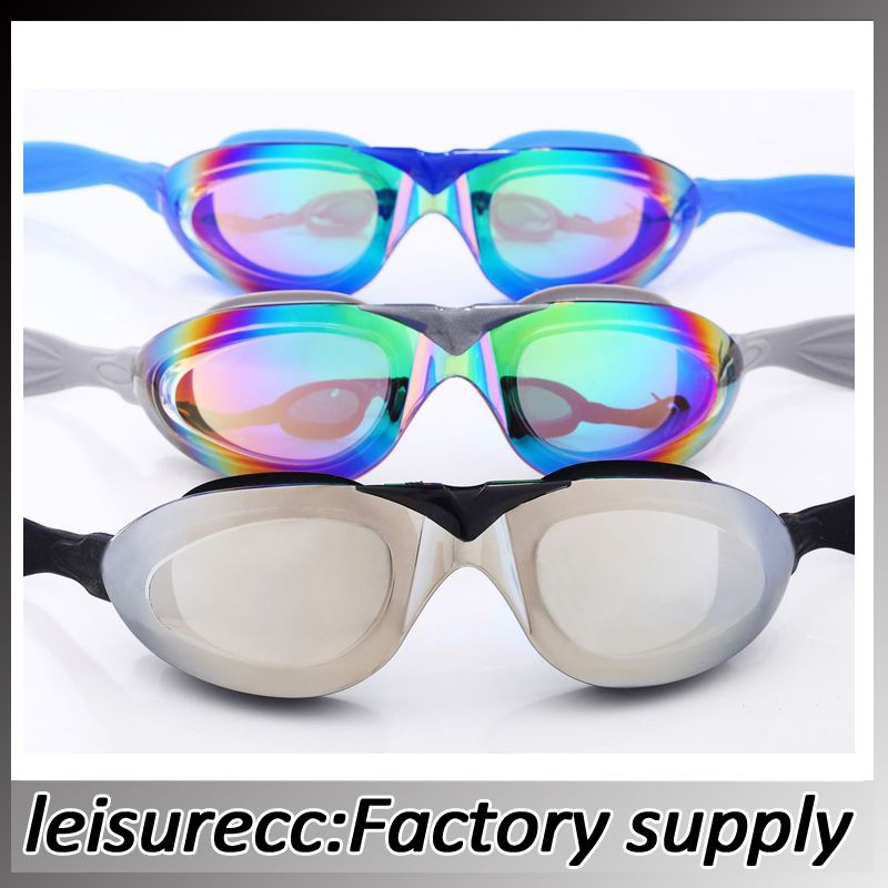 Cheap Swim Goggles Largeframed Plating Goggles Swimming Antifog