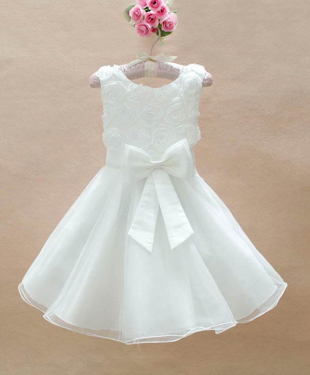 El vestido de la manera de la rosa de la flor de la flor de la boda de la princesa de los bebés se viste
