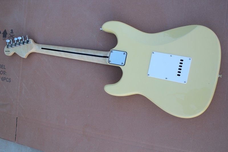 Light Yellow Color Electric Guitar Scalloped For Country Music Pros
