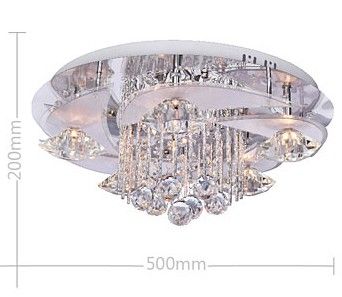 Modern Romantic LED K9 Crystal Ceiling Lamp Living Room Chandelier Remote Control Lights Dia 50cm