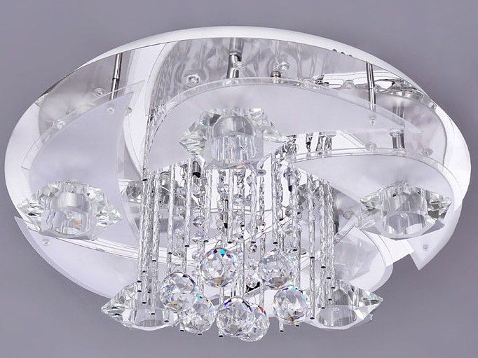 Moderno Romántico LED K9 Lámpara de Techo de Cristal Sala de estar Araña Control Remoto Luces Dia 50cm