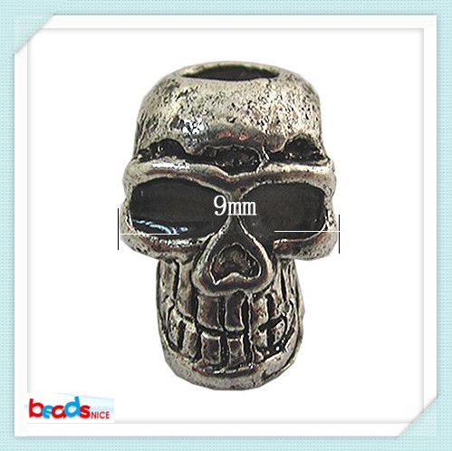 Beadsnice ID 26489 Högkvalitativ 9x11mm Partihandel Fashion Beads Skull Pärlor Anti-Silver Smycken Partihandel Gratis Frakt