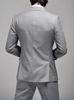 Novo estilo Custom Made One Button Slim Fit Light Gray Noivo Smoking Side Slit Groomsmen Homens Casamento / Ternos jantar (jaqueta + calça + gravata + Vest) H129