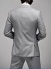 Herrdräkter blazers ny stil anpassad tillverkad en knapp smal fit ljusgrå brudgummen tuxedos sido slits groomsmen män bröllop/middag kostymer (jacka+byxor+slips+väst) H129