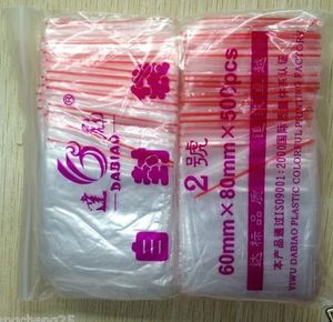 MIC 500 SZTUK / lot 60x80mm Plastikowy Poly Ziplock Lock Torby Biżuteria DIY Gorący Sprzedam Wyświetlacz opakowania biżuterii