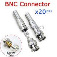 20pcs BNC Male Screw on Solder-less Type Twist on Connector adapter For CCTV RG59 Coaxial Coax Cable