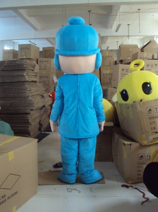 плюшевый синего Pocoyo костюм талисмана кино героев мультфильм костюм костюм бесплатная доставка
