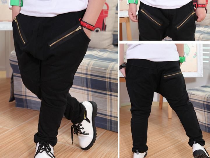 harem pants with zipper pockets