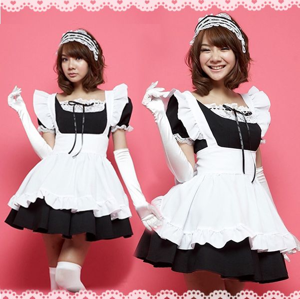 Sexy Womens Cosplay Apron Dress Ladys Lolita Babydoll Sweet Maid Girl