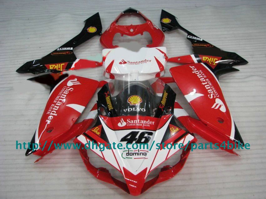 Fairing kit for YAMAHA YZFR1 07 08 YZF-R1 07 YZF R1 2007 2008 fairings Santander red white body RX5z301I