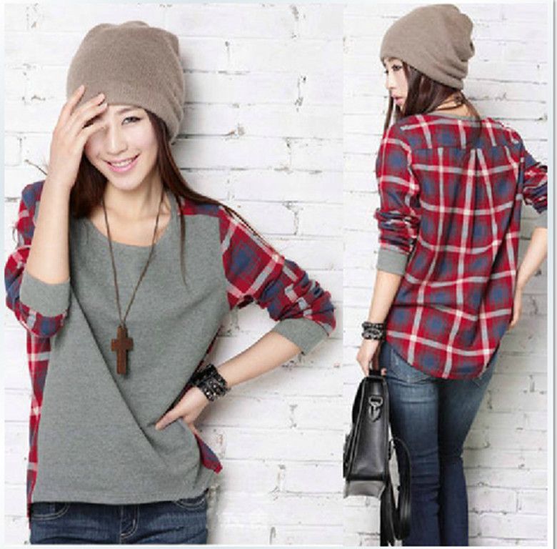 womens plaid t shirt
