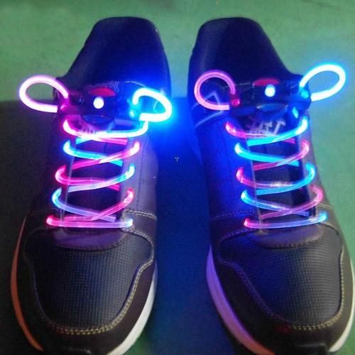 Hot Selling!!LED Flashing Shoe Lace Fiber Optic Shoelace Luminous Shoe