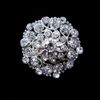 Nice Silver Plated Rhinestone Crystal Flower Design Small Collar Pin Brooch