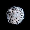 Nice Silver Plated Rhinestone Crystal Flower Design Small Collar Pin Brooch