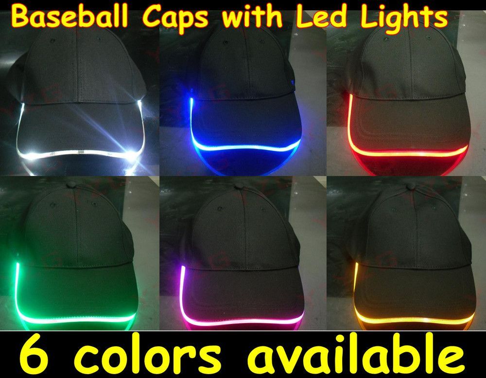 Baseball Caps With Led Lights, 6 Led Colors Led Lighting Baseball