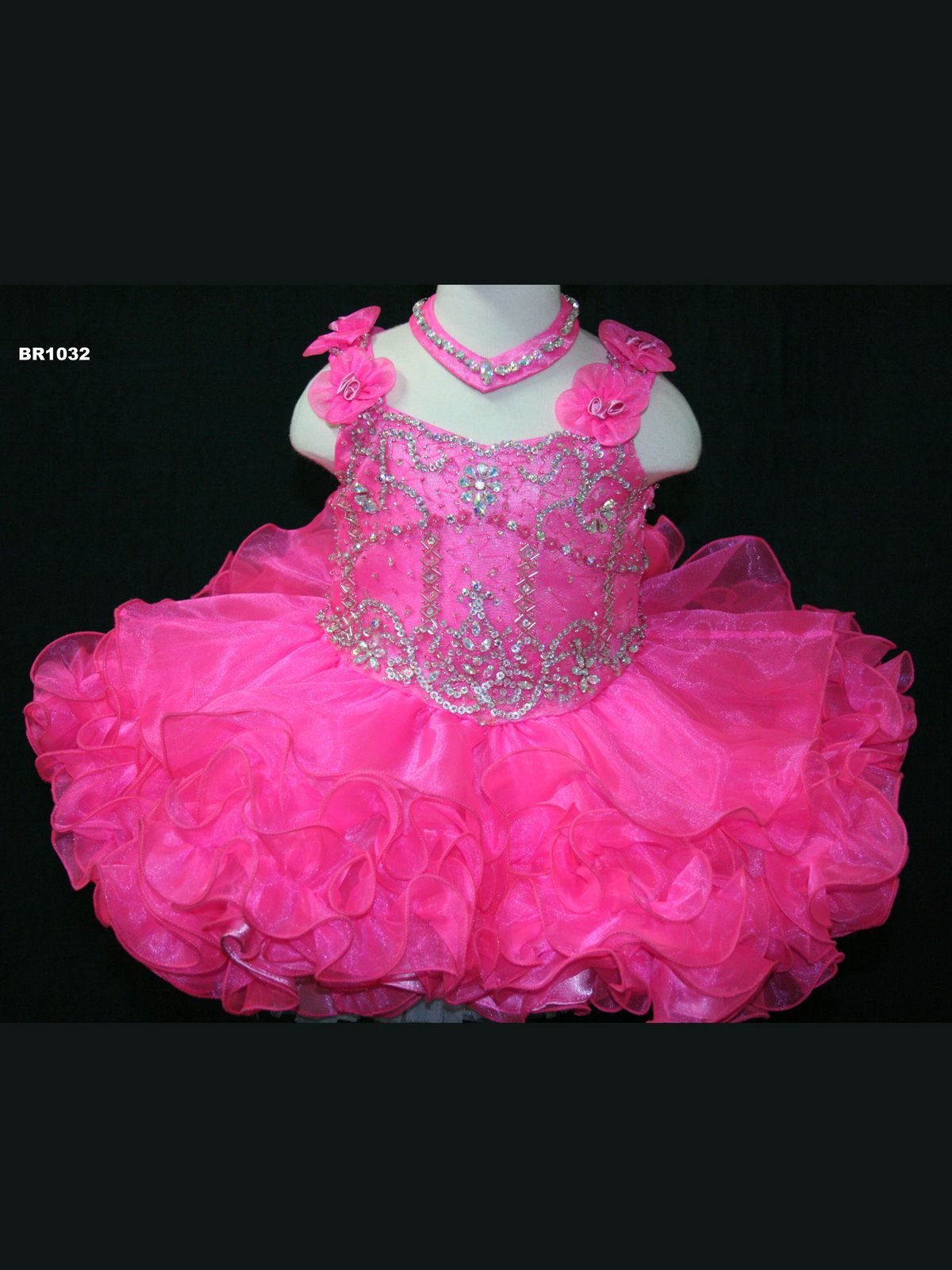 Organza Hot Pink Baby Pageant Dress Little Rosie Pageant Dress Party
