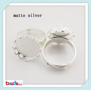 BeadsniceID26493 anéis de moda bandejas de jóias diy fosco prata Infinito símbolo anel de dedo 50 pçs / lote