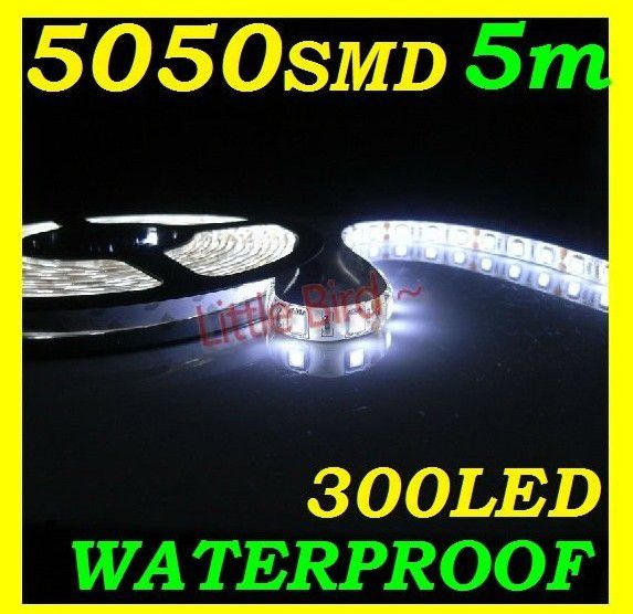 Serin beyaz led Şerit Işık 5M 5050 SMD süper Parlak yüksek güç 72 W Su Geçirmez Esnek 300 LED mavi