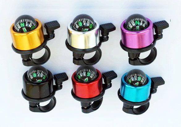 Stuurring Hoorn Bike Fietsen Fiets Ring Bell met Kompas Bal Sound Reforand Red Black Blue Silver