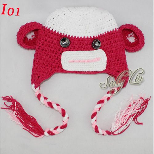 Mixed Style Handmade Sock Monkey Hats For Baby Girl Boy Beanies Crochet