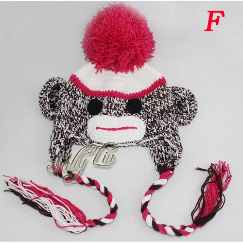 Mixed Style Handmade Sock Monkey Hats For Baby Girl Boy Beanies Crochet