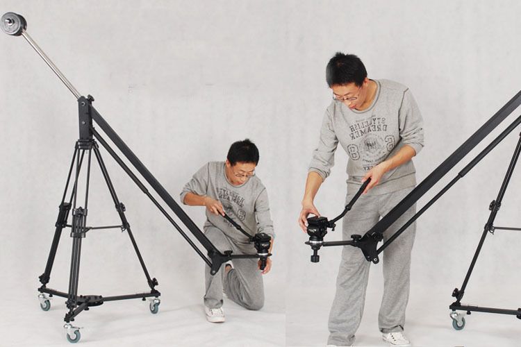 Standard Camera Jib Arm Crane With Pan Head Tripod Camera Crane Jib Arm