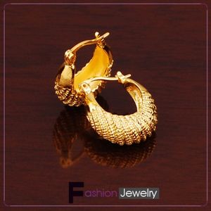 Jewelery Fabuloso 18k ouro amarelo lua brinco bicho da seda 18 milímetros 100% de ouro real, não sólido não dinheiro.