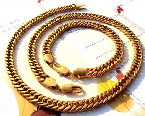 Noble 24k yellow solid gold necklace chain bracelet concentrated sets Gold is about 30% or more With the ability to disaster.