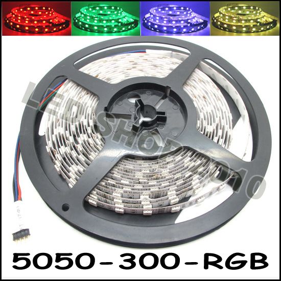 5m flexibel RGB LED -lätta remsa 16ft 5050 SMD 5M 300 lysdioder med 44Key IR Remote Controller2720