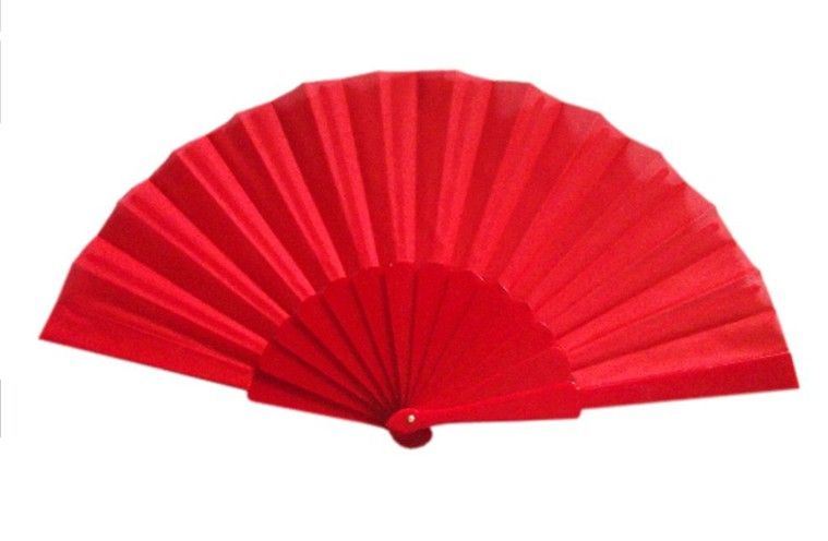 Fan dobrável Plain Espanhol Plastic Tecido mão para senhoras Homens 9 polegadas Assorted 50 peças / lote