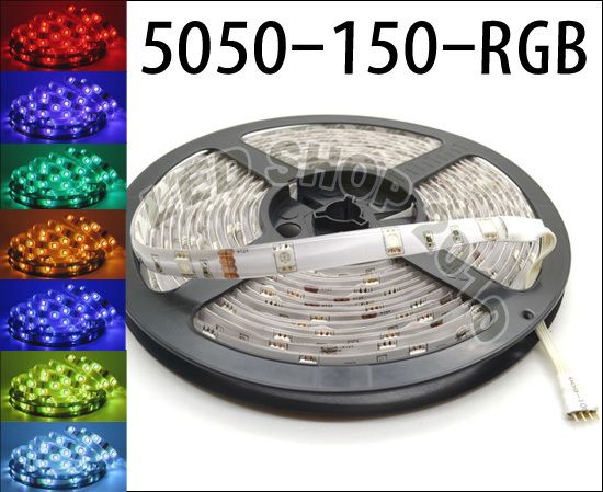 5 M 5050 SMD RGB LED Şerit işık WATERPROOF + 44 anahtar IR Uzaktan Kumanda + güç kaynağı 110 V-240 V