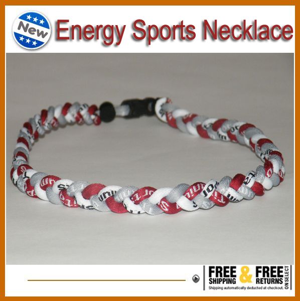 For Christmas softball Baseball Sports Titanium 3 Rope Braided Sport Necklace bracelet4293679