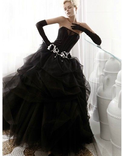 black and white princess dress