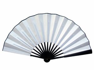 Grandes fãs mão branca personalizada Silk Folding Fan chinês Adulto DIY casamento Programa de Belas Artes Pintura Fan Decoração