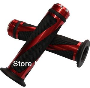 Wholesale 20% discount ! Motorcycle Grips Aluminum & Rubber 7 8'' CNC Handle Bar Hand Grips BLACK & RED 22MM MOTOR Grips RED BLUE SILVER BLACK GOLD