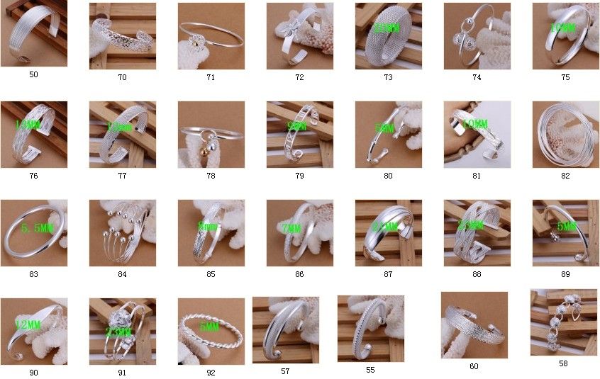 Самый продаваемый дешевый микс 30 стиль покрытие 100% 925 серебряный браслет девушка мадам ювелирные изделия 30 шт. / лот