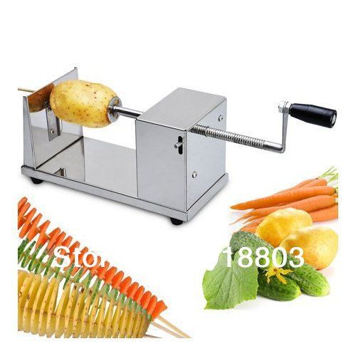 Free Shipping Manual Stainless Steel Vegetable French Fry Twisted Potato Slicer Tornado Potato Spiral Potato Cutter