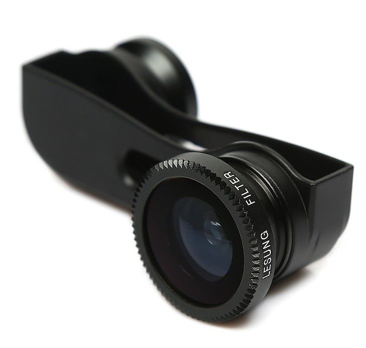 3-i-1-objektiv 180 graders fisköglins + vidvinkelobjektiv + makrolinsats för iPhone 5 / 5s