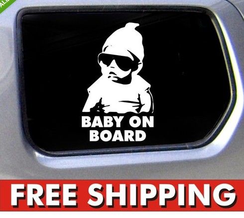7" x 4" BABY ON BOARD Vinyl Decal Stickers Cool Funny Hangover Awesome