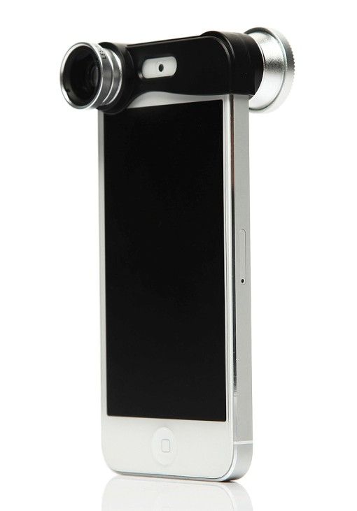 3-in-1 Lens 180 Degree Fish Eye Lens+Wide Angle Lens+Macro Lens Kit for iPhone 5/5S