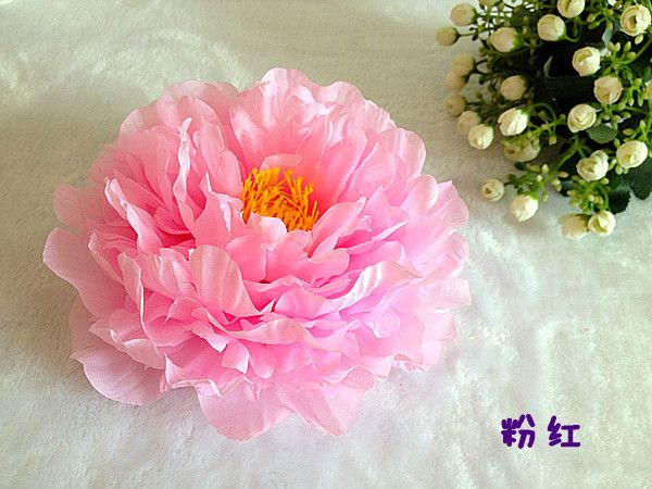 シルクペーニーフラワーヘッドdia 17cm67 quot人工花ペニアローズカメリア花のためのジュエリーブローチヘッドウェア5204591