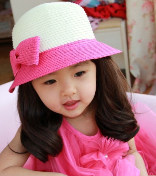 Colorful Childrens Straw Hat For Kids With Sun Visors 2013 Edition From