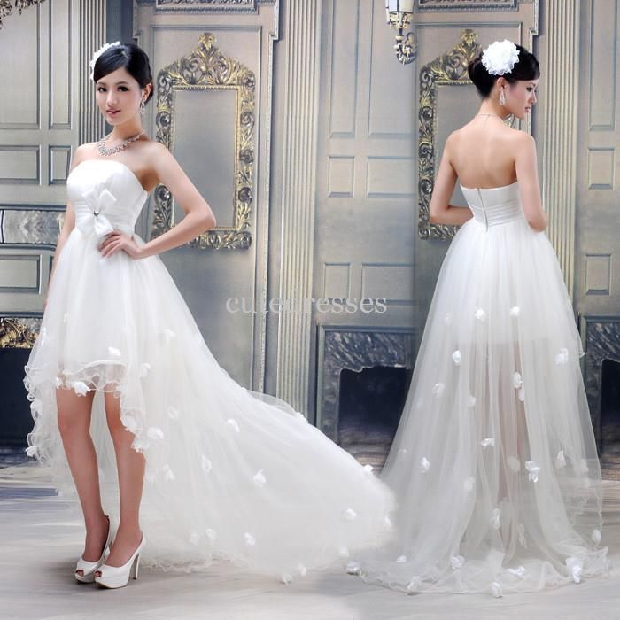 short wedding dress with train