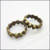 Vintage Charms Ring 22x22mm Pendant Antique bronze Fit Bracelets Necklace DIY Jewelry 55pcs8418402
