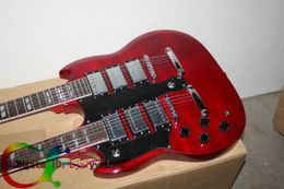 Personalizado 1275 Double Neck canhoto guitarra dobro do pescoço 6/12 cordas 12 cordas da guitarra elétrica em vermelho frete grátis