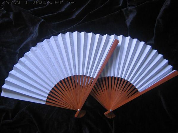 2020 Plain White Paper Folding Hand Fans Child DIY Hand ...